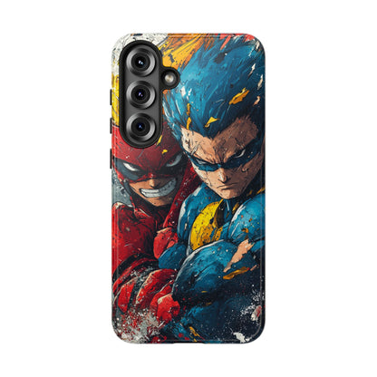 Comic Clash: Superhero Duo | Action, Power, Justice, Heroes, Manga Style Phone Case for iPhone, Samsung & Pixel