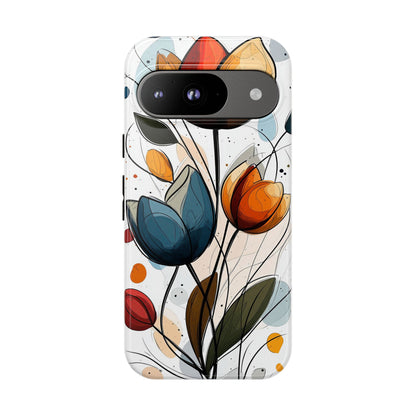 Tulip Whimsy – Artistic Floral Phone Case for iPhone, Pixel & Samsung