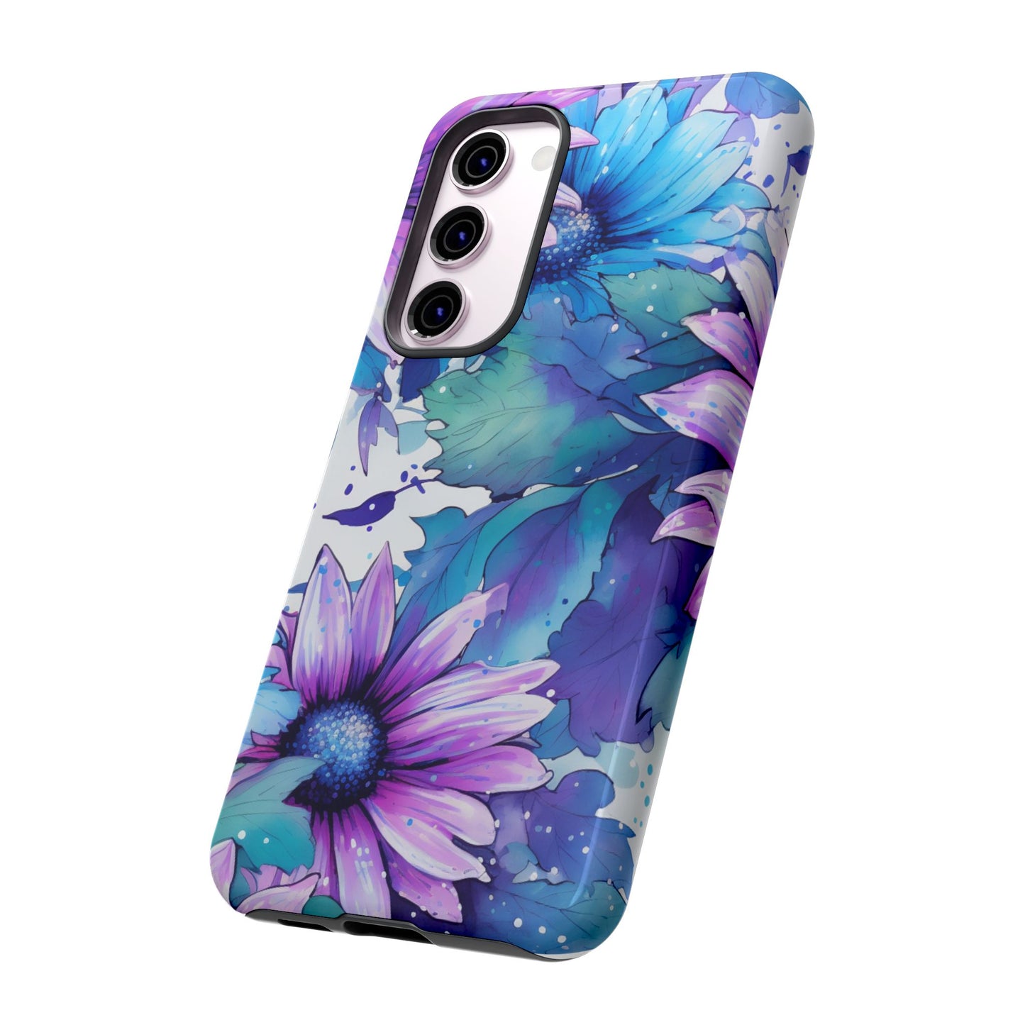 Dreamy Blue & Purple Floral Watercolor Mobile Case