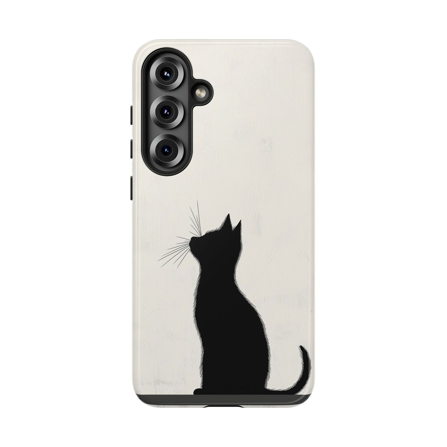 Silent Gaze: Minimalist Black Cat  Phone Case for iPhone, Samsung & Pixel