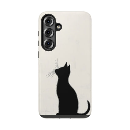 Silent Gaze: Minimalist Black Cat  Phone Case for iPhone, Samsung & Pixel