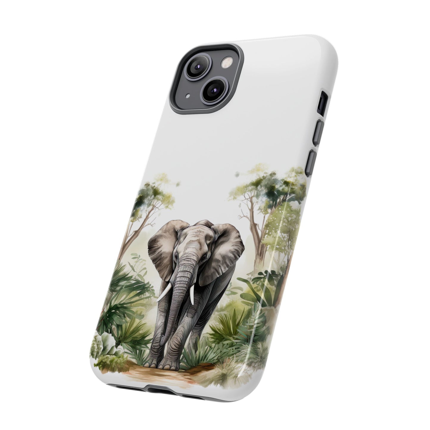 Serene Jungle Elephant Mobile Cover – Watercolor Wildlife Design