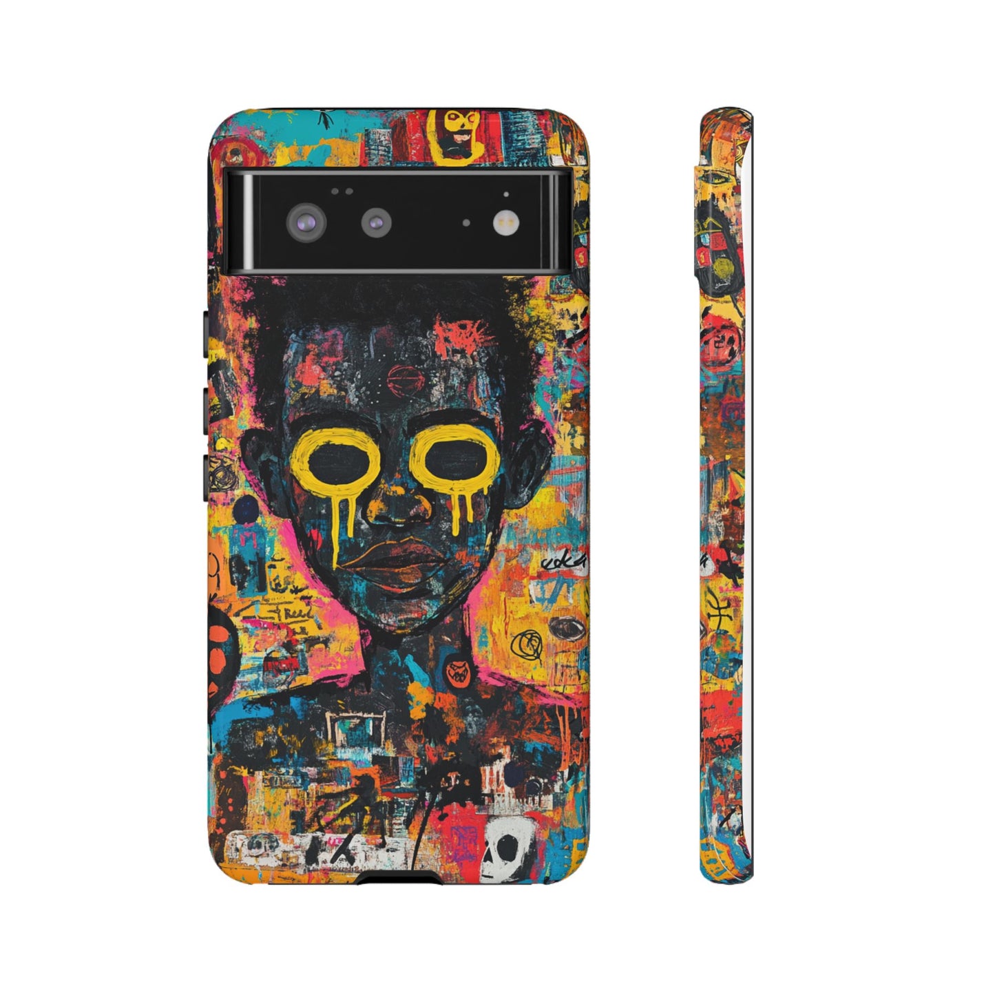 Basquiat Artwork Phone Case – Unique Graffiti Design– iPhone, Samsung & Google Pixel Cover - Artistic Painting Case, Art Lover Gift