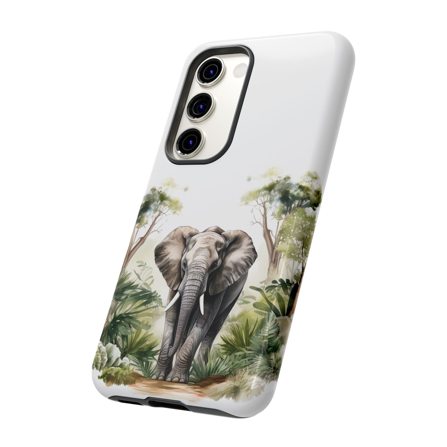 Serene Jungle Elephant Mobile Cover – Watercolor Wildlife Design