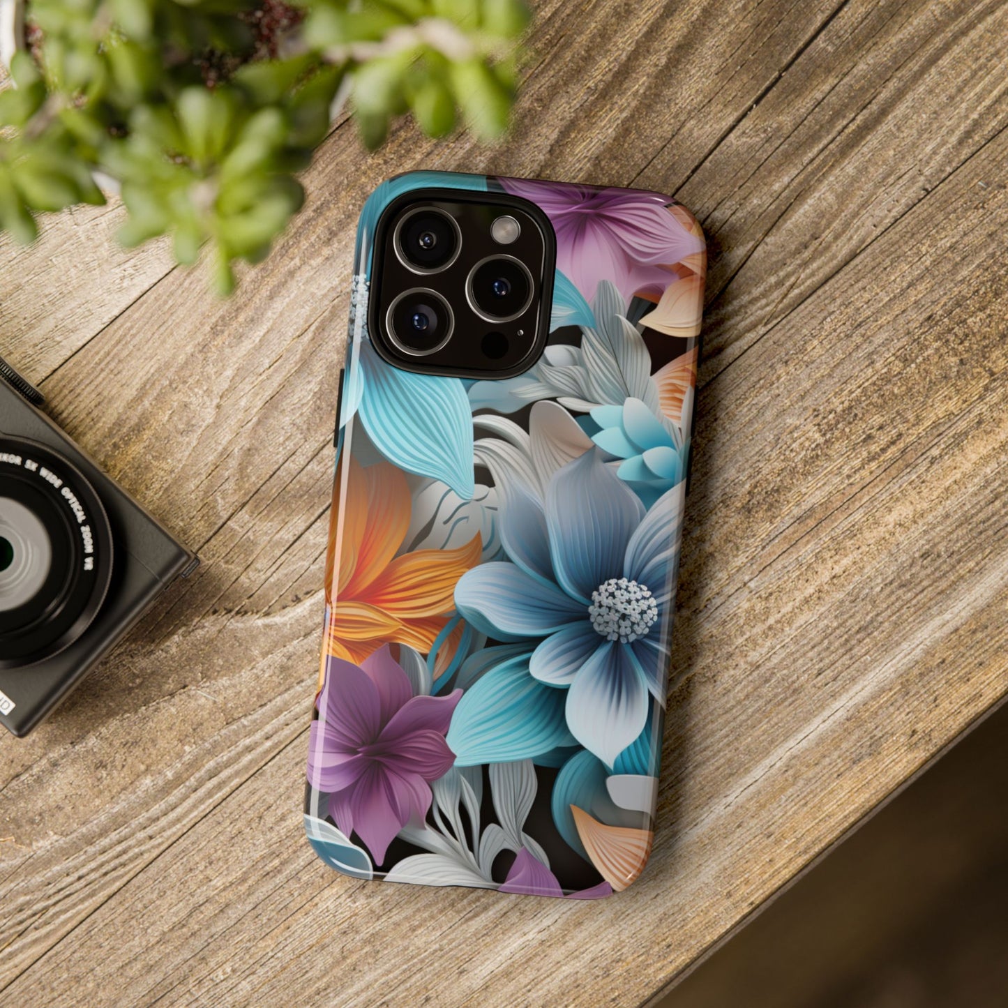 Elegant 3D Floral Bloom Mobile Case – Vivid & Artistic