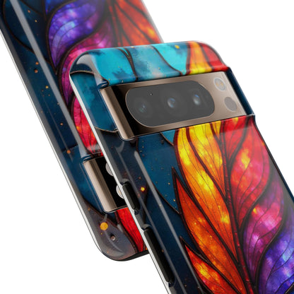Vivid Feather: Stained Glass Abstract Art