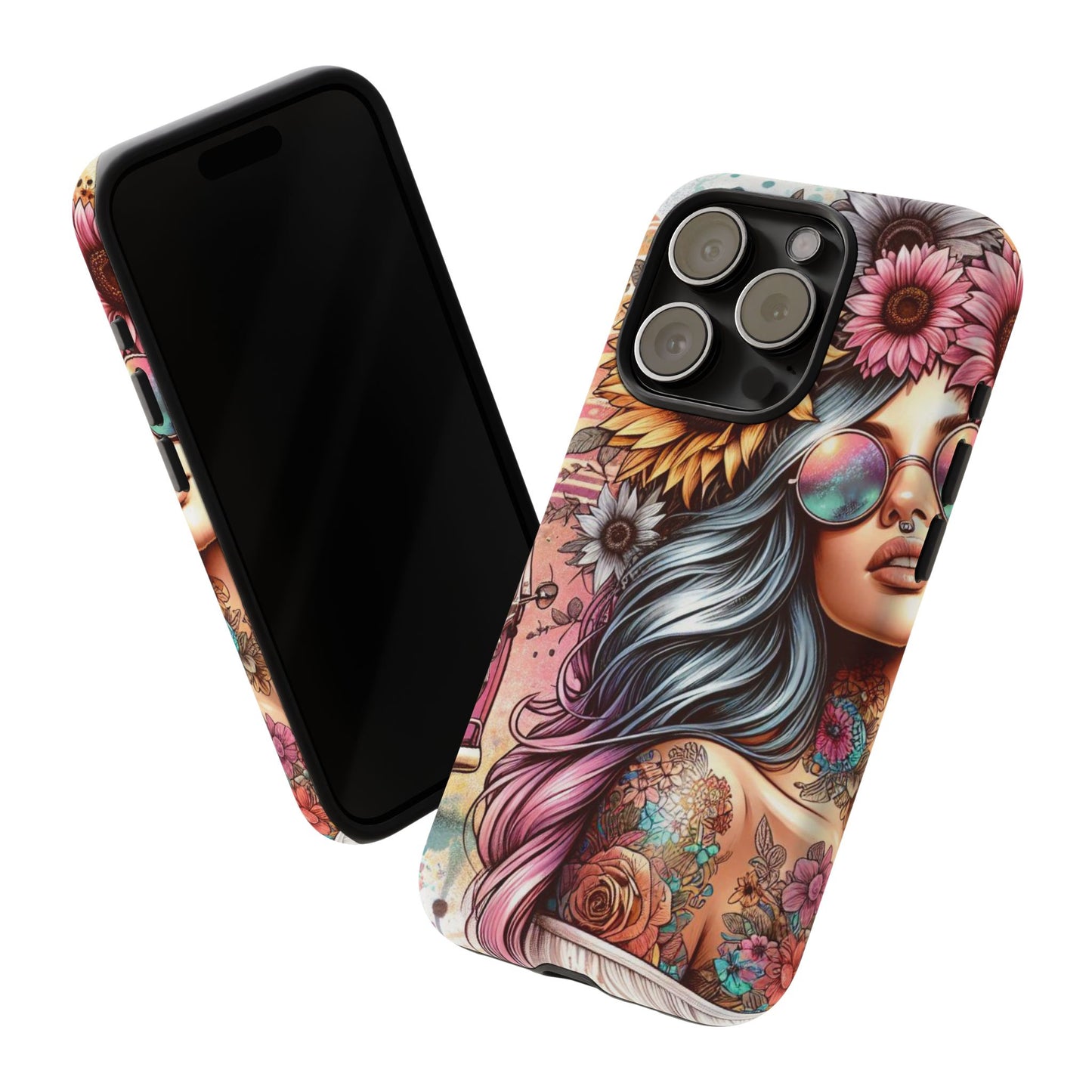 Retro Boho Wanderer – Sunflower Hippie Van Mobile Cover