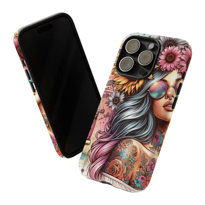 Retro Boho Wanderer – Sunflower Hippie Van Mobile Cover