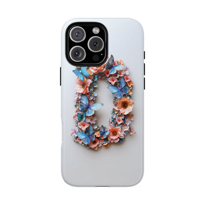 Floral Letter D Phone Case – Personalized Aesthetic Cover for iPhone, Samsung & Google Pixel