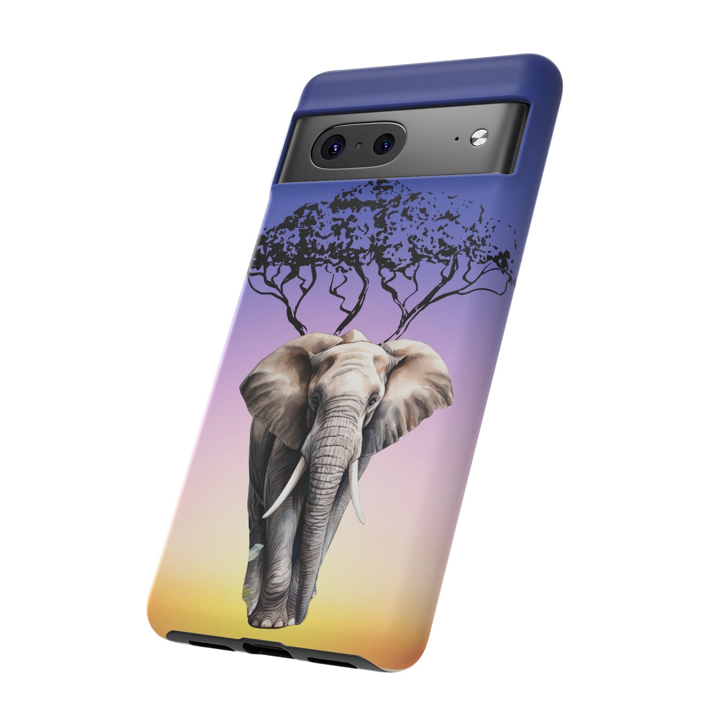 Surreal Elephant Tree Mobile Cover – Dreamy Sunset Fantasy