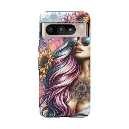 Bohemian Sunflower Queen – Retro Floral Fantasy Mobile Cover