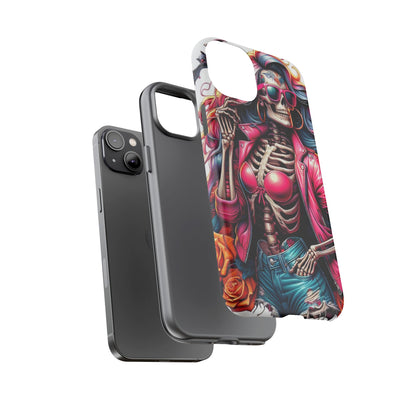 Neon Bones – Retro Skeleton & Vibrant Punk Aesthetic Mobile Cover
