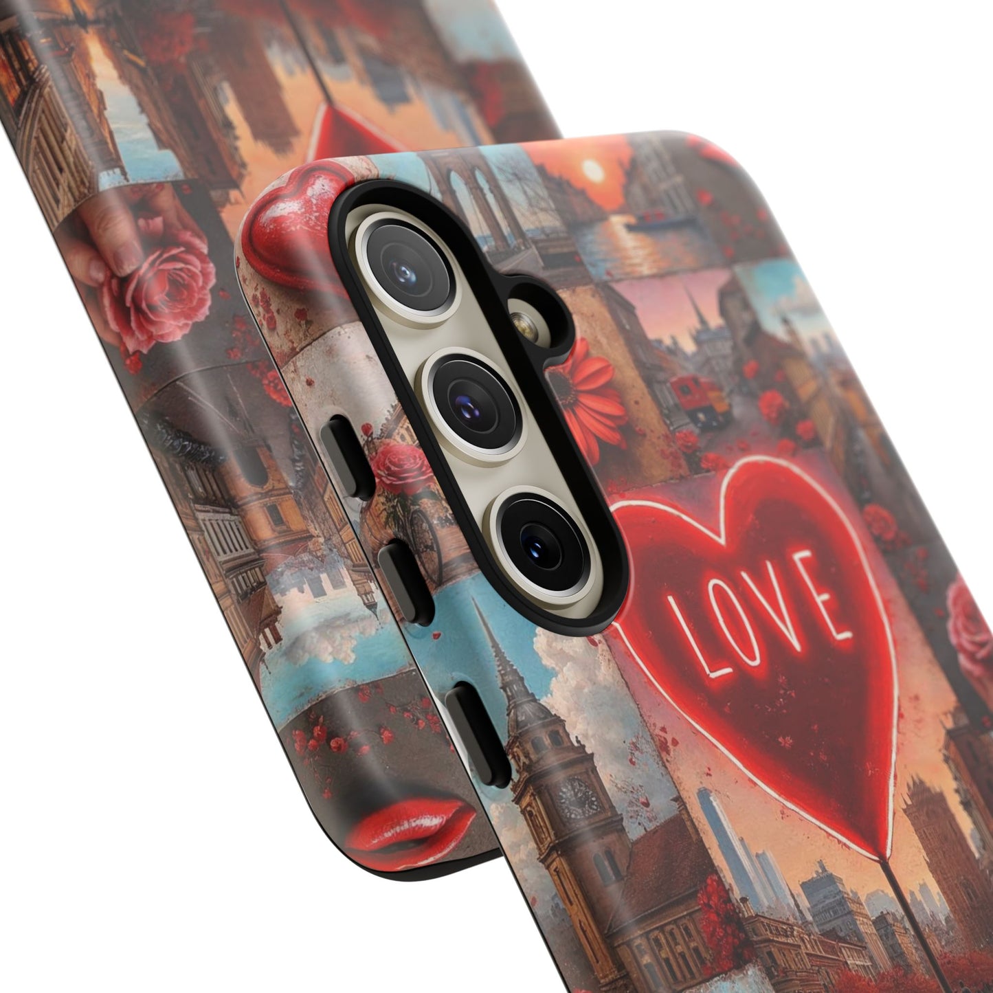 Neon Love Heart & Rose Phone Case