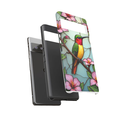Elegant Hummingbird with Floral Mosaic | Artistic Nature Design