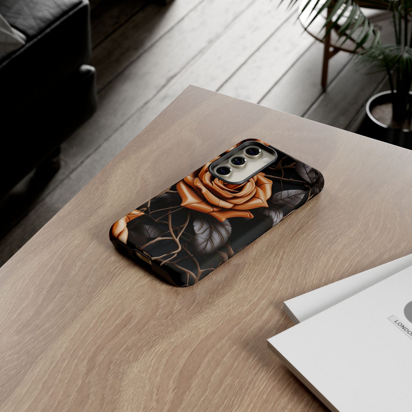 Midnight Gold Rose Mobile Case