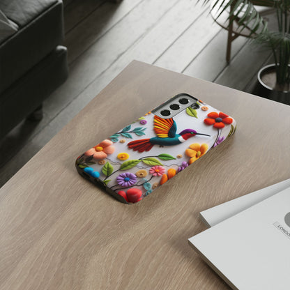 Embroidered Hummingbird with Floral Design | Nature's Elegant Stitch | iPhone 16 Pro