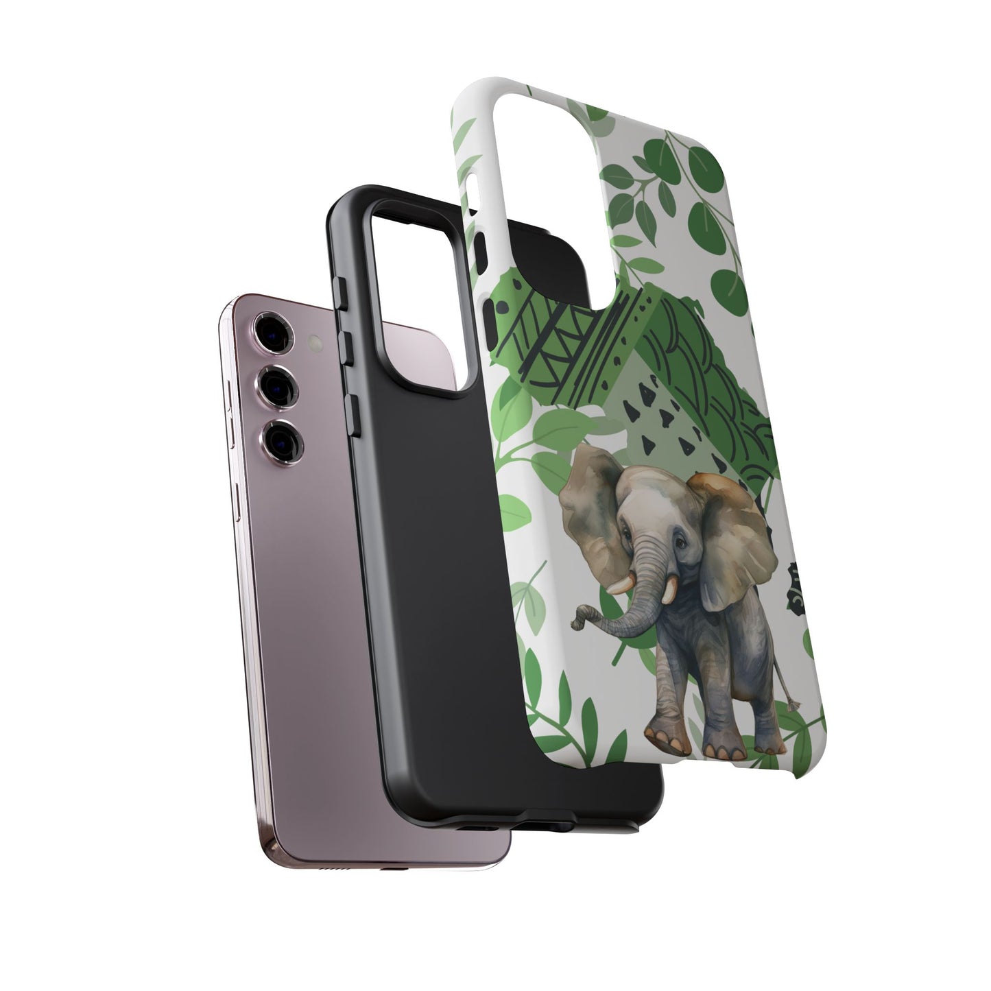 Playful Baby Elephant Mobile Cover – Tropical Boho Art