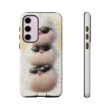 Fluffy Stack Anime Phone Case – Cute Furry Creatures with Sunglasses, Kawaii Aesthetic Design for iPhone, Samsung & Google Pixel