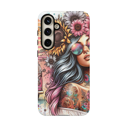 Retro Boho Wanderer – Sunflower Hippie Van Mobile Cover