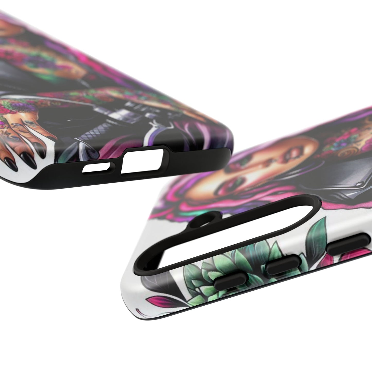 Neon Rebel – Vibrant Biker Queen Mobile Cover