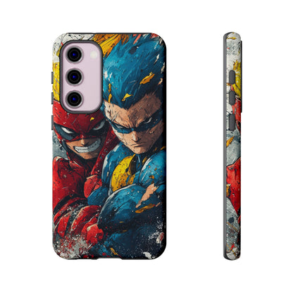 Comic Clash: Superhero Duo | Action, Power, Justice, Heroes, Manga Style Phone Case for iPhone, Samsung & Pixel