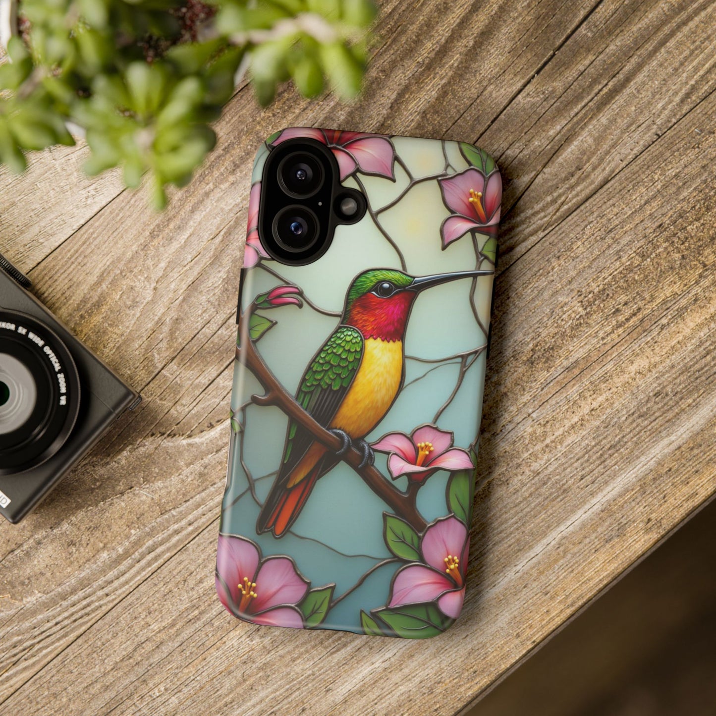Elegant Hummingbird with Floral Mosaic | Artistic Nature Design