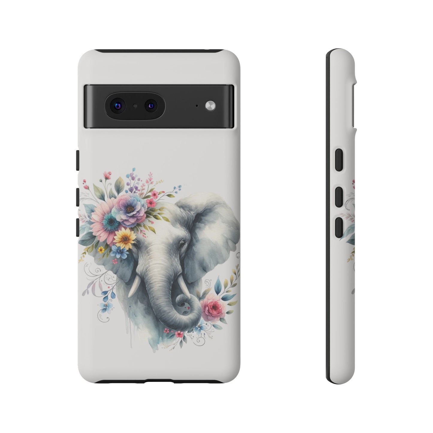 Floral Elephant Mobile Cover – Elegant Watercolor Art
