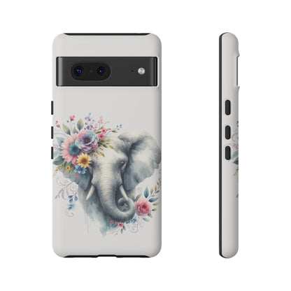 Floral Elephant Mobile Cover – Elegant Watercolor Art