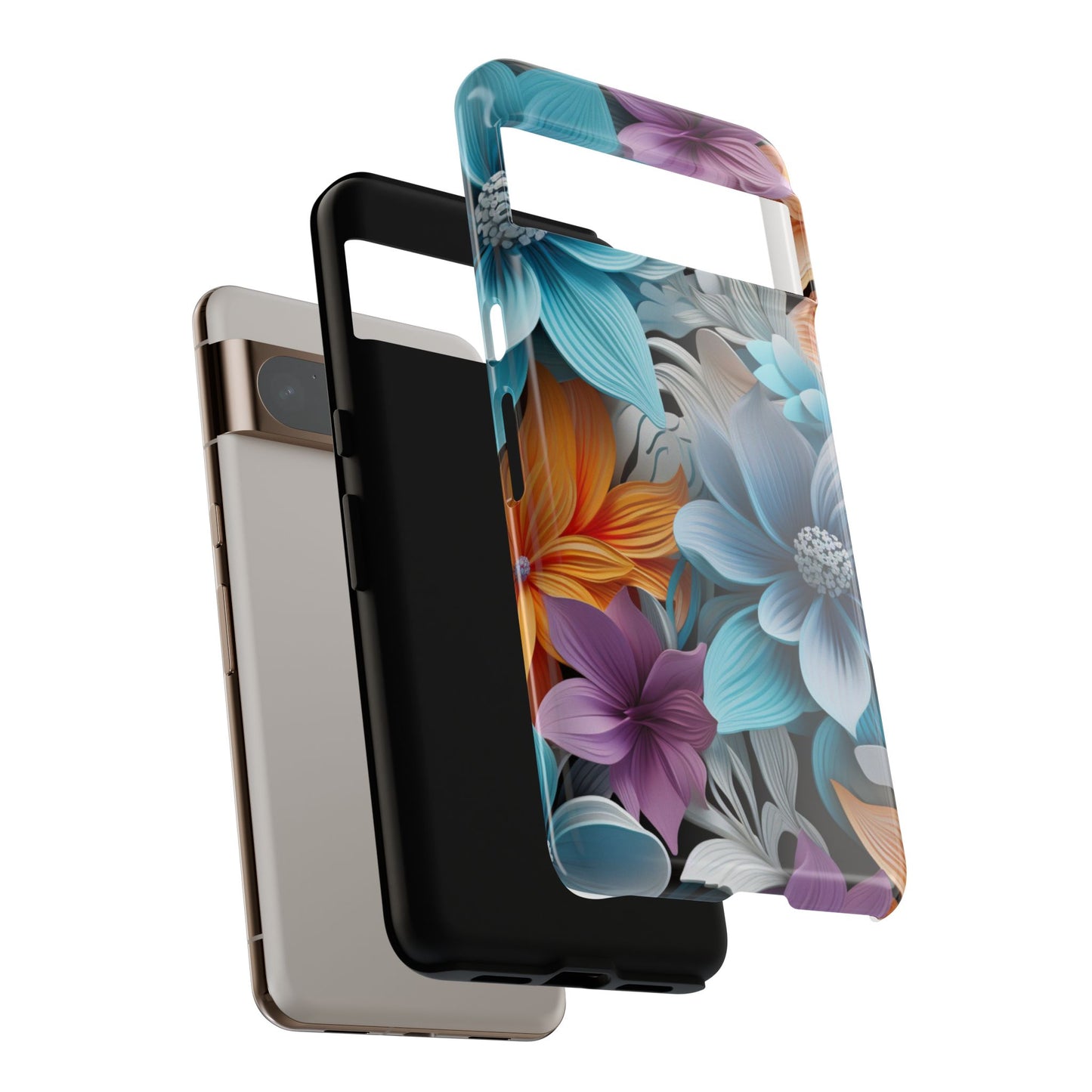 Elegant 3D Floral Bloom Mobile Case – Vivid & Artistic