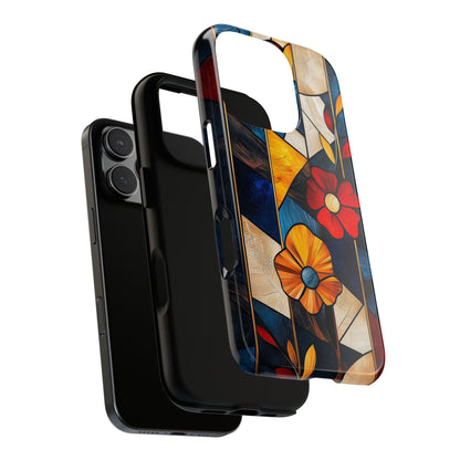 Bloomlines – Geometric Floral Stained Glass Phone Case for iPhone, Samsung & Pixel