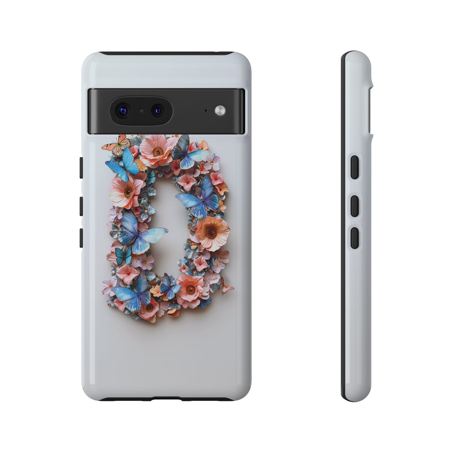 Floral Letter D Phone Case – Personalized Aesthetic Cover for iPhone, Samsung & Google Pixel