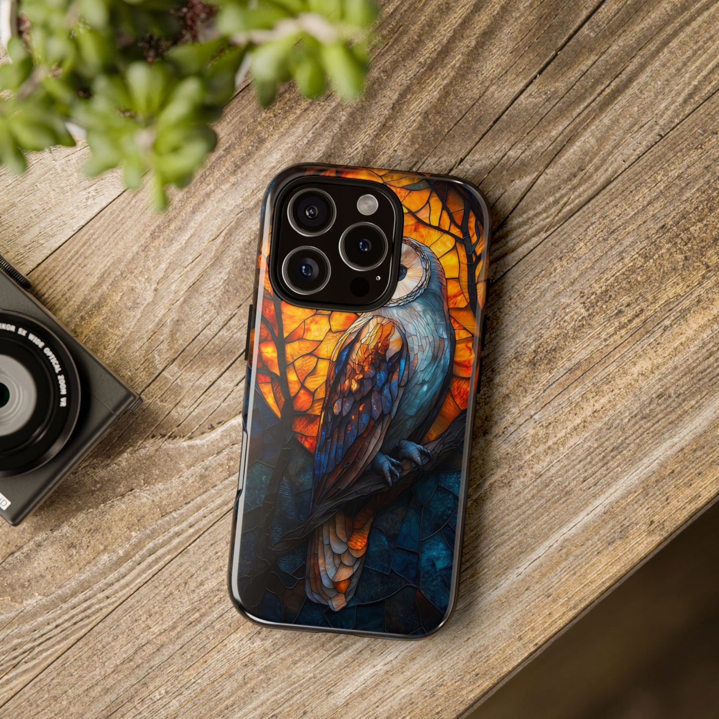 Nocturnal Wisdom – Stained Glass Owl Phone Case for iPhone, Samsung & Pixel