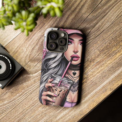 Pink Aesthetic Rebel – Iced Coffee & Inked Beauty Mobile Cover