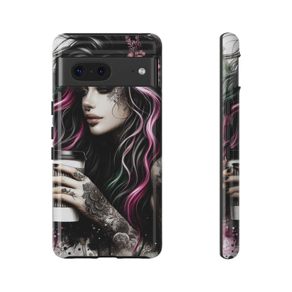 Tattooed Serenity – Gothic Coffee Lover Mobile Cover
