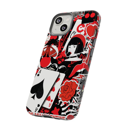 Bold Red & Black Ace Card Phone Case
