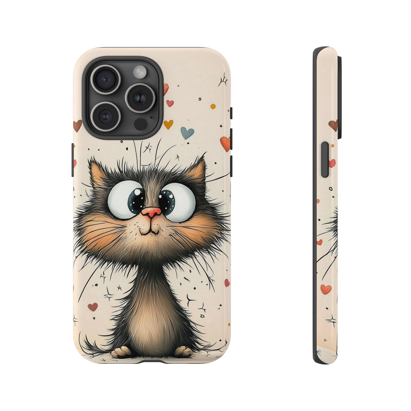 Whiskers & Hearts Phone Case – Cute Anime Cat Design for iPhone, Google Pixel & Samsung