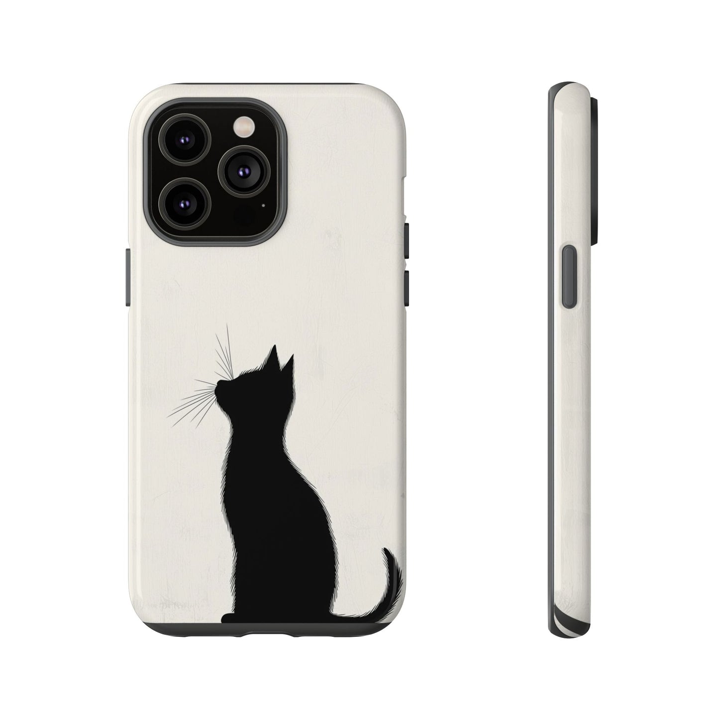 Silent Gaze: Minimalist Black Cat  Phone Case for iPhone, Samsung & Pixel