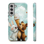 Bear & Bunny Ice Cream Delight - Cute Anime Phone Case for iPhone, Samsung, Google Pixel