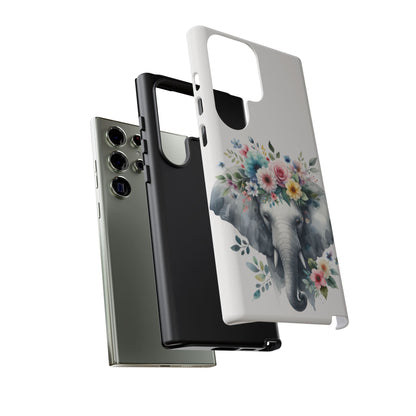 Floral Crown Elephant Mobile Cover – Elegant Watercolor Art