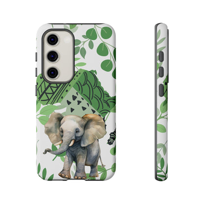 Playful Baby Elephant Mobile Cover – Tropical Boho Art