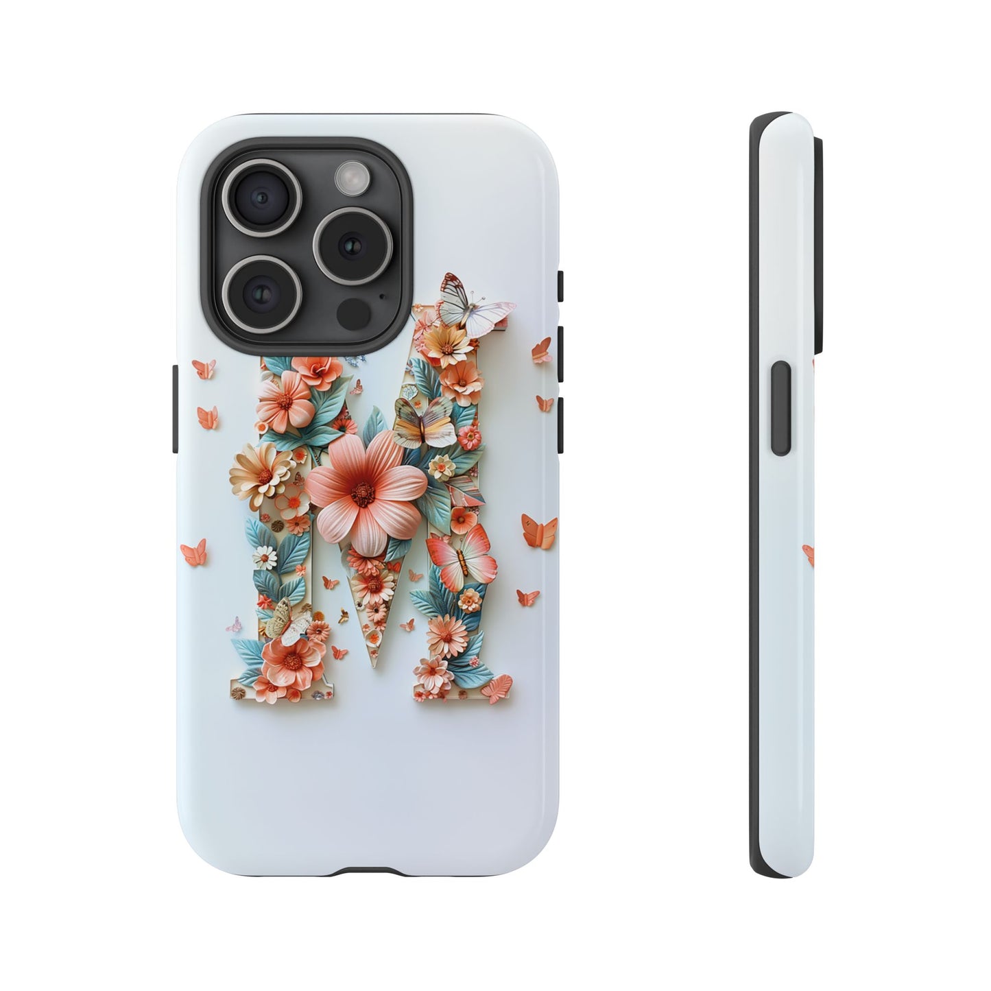 Floral Letter M Phone Case – Personalized Aesthetic Cover for iPhone, Samsung & Google Pixel