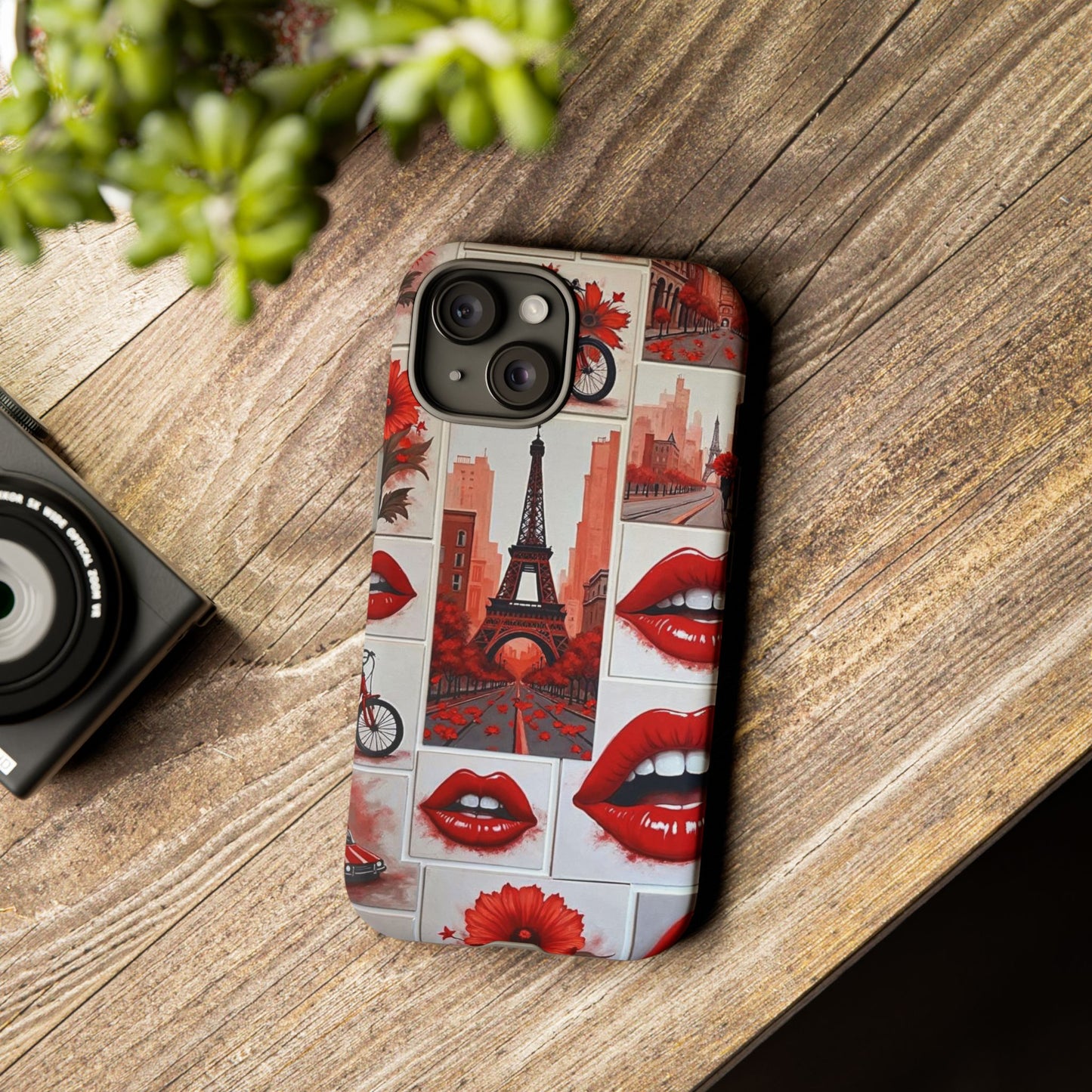 Red Lips & Eiffel Tower Phone Case