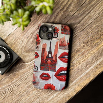 Red Lips & Eiffel Tower Phone Case