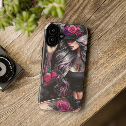 Ink & Roses – Edgy Floral Rebel Mobile Cover