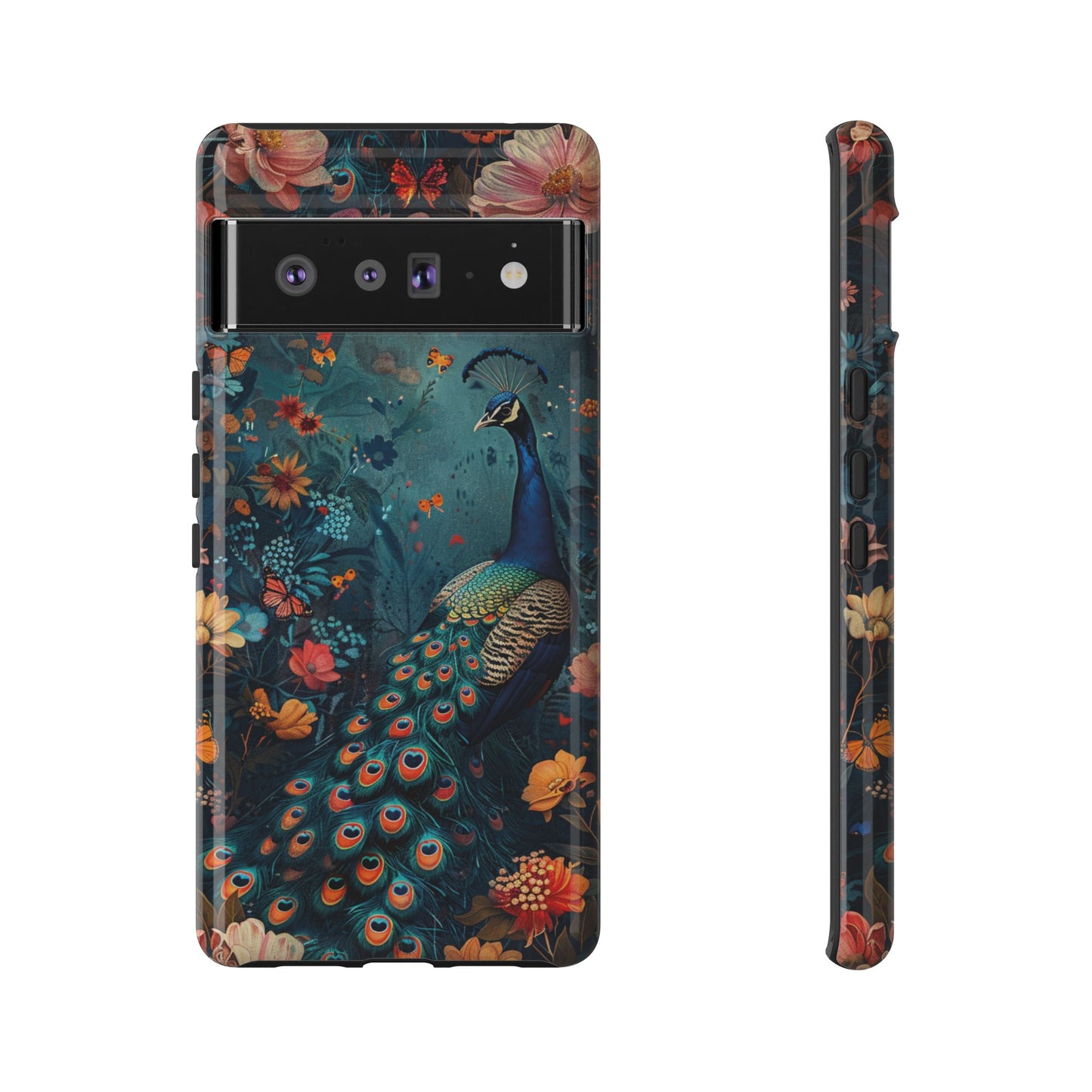 Floral Peacock Birds Phone Case – Cute & Protective Cover for iPhone, Samsung & Google Pixel