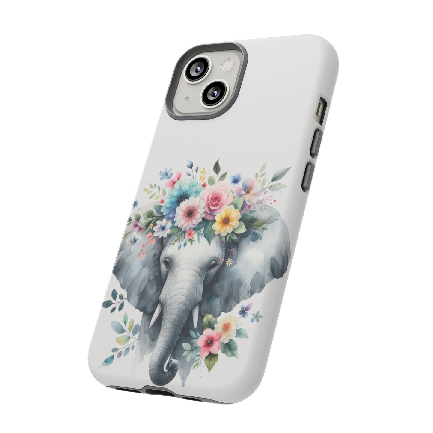 Floral Crown Elephant Mobile Cover – Elegant Watercolor Art