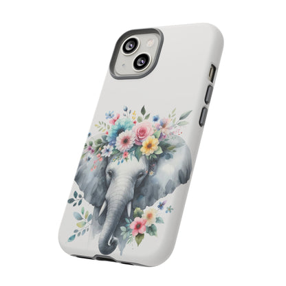 Floral Crown Elephant Mobile Cover – Elegant Watercolor Art