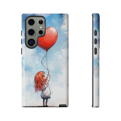 Anime Girl with Heart Balloon Phone Case – Cute & Inspirational Design for iPhone, Google Pixel & Samsung