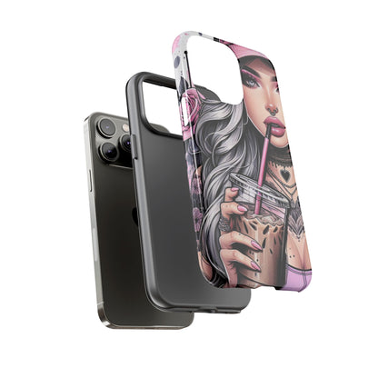 Pink Aesthetic Rebel – Iced Coffee & Inked Beauty Mobile Cover