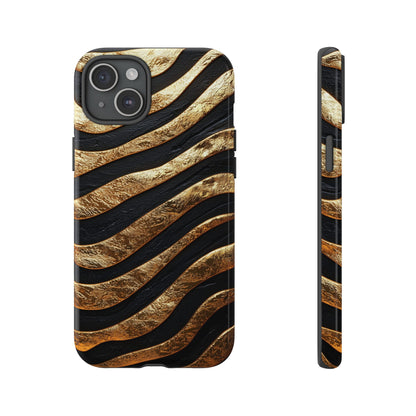 Luxury Black & Gold Zebra Stripes Phone Case for iPhone, Samsung & Google Pixel